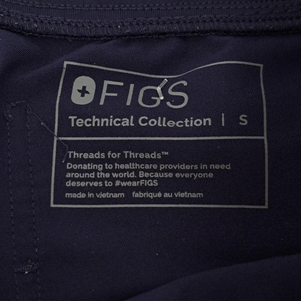 FIGS Technical Collection Scrub Jogger Pants Womens Small Navy Blue Solid Cargo